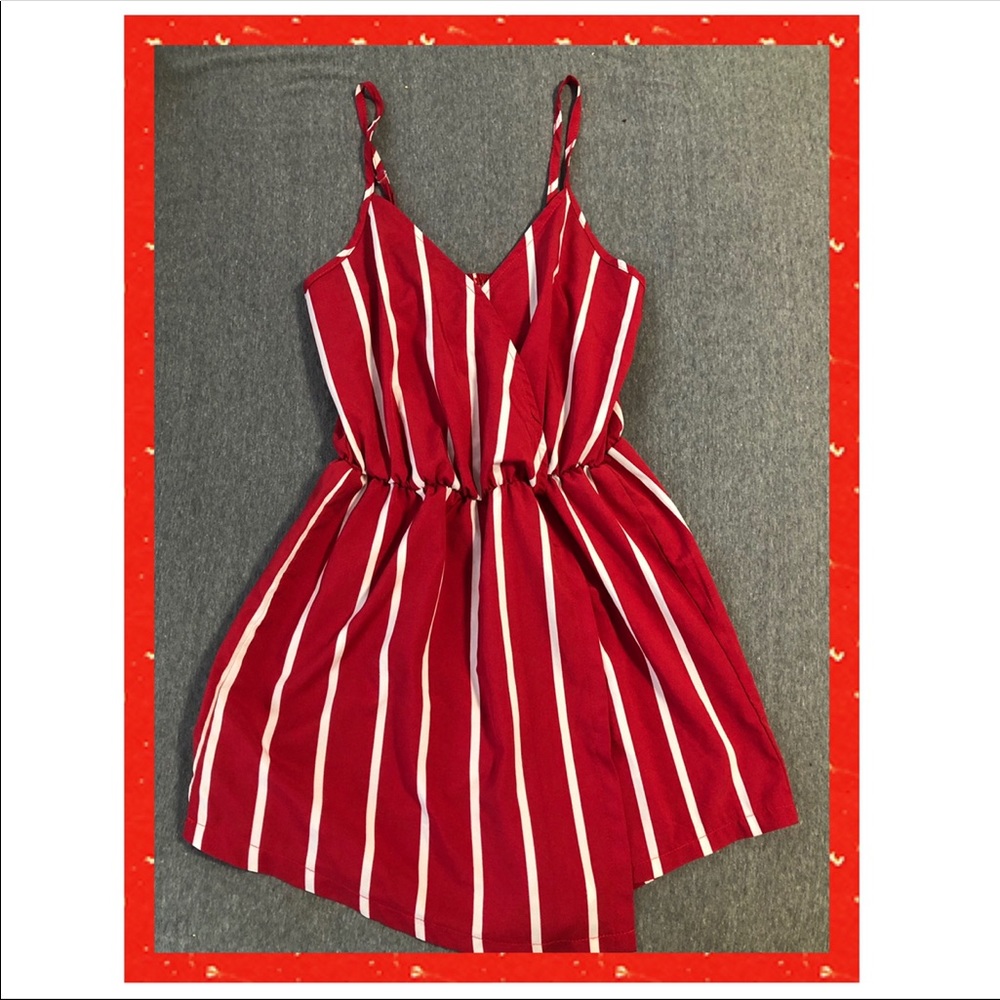 Red Striped Romper